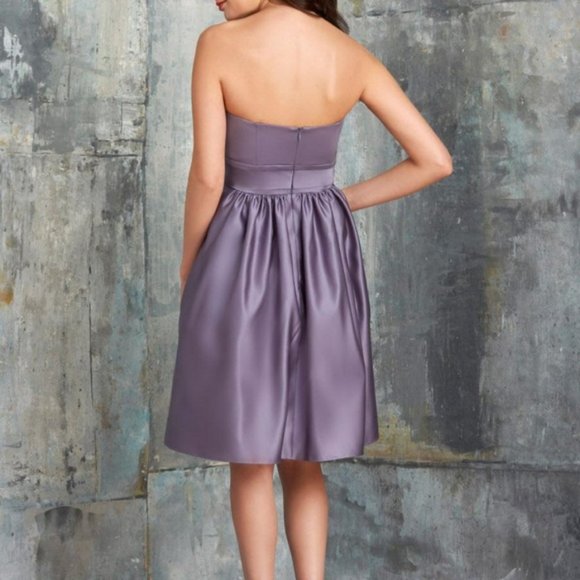Adorable Wisteria Satin Strapless Homecoming Dress - Picture 8 of 9